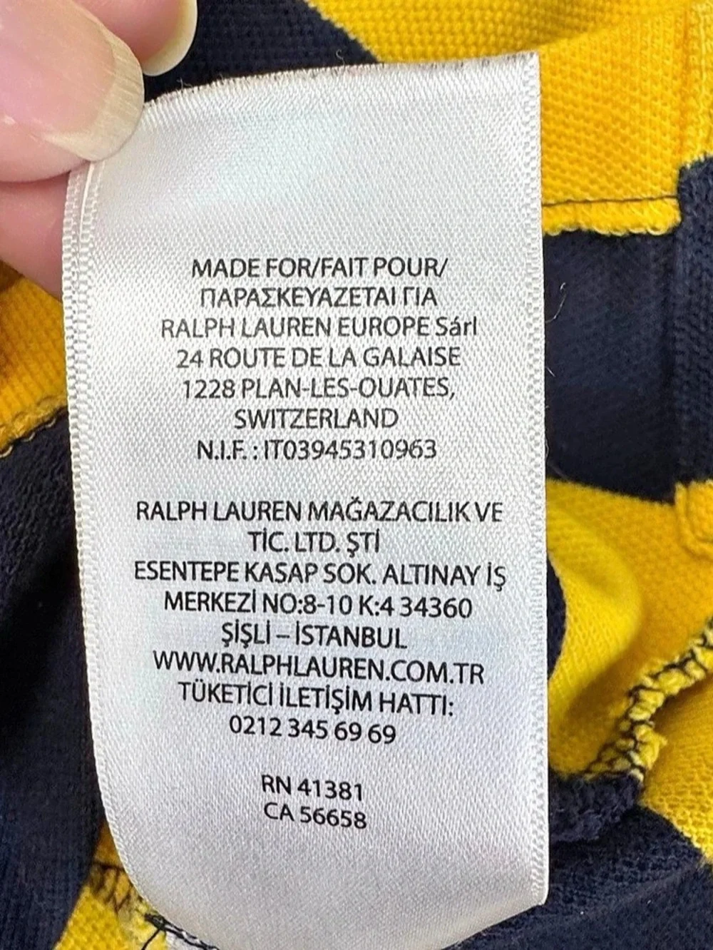 Polo Ralph Lauren Classic Fit Polo Yellow & Blue stripe Large